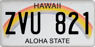 HI license plate ZVU821