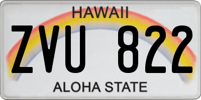 HI license plate ZVU822