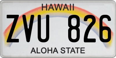 HI license plate ZVU826