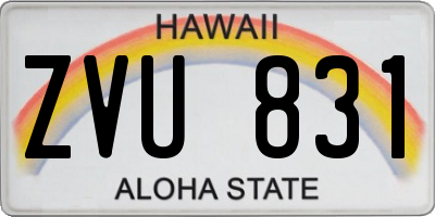 HI license plate ZVU831