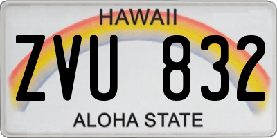 HI license plate ZVU832
