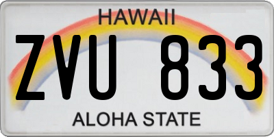 HI license plate ZVU833