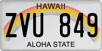 HI license plate ZVU849