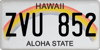 HI license plate ZVU852