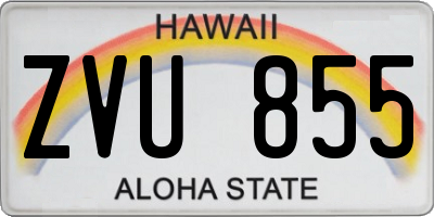 HI license plate ZVU855