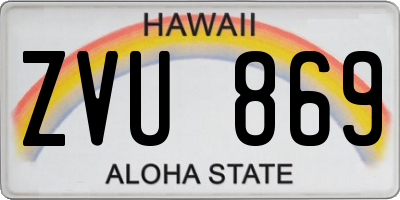 HI license plate ZVU869