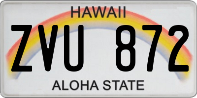 HI license plate ZVU872