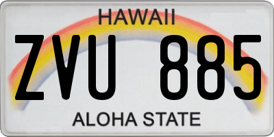 HI license plate ZVU885
