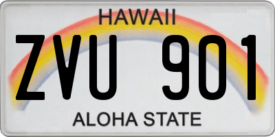 HI license plate ZVU901