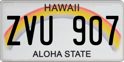 HI license plate ZVU907