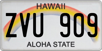 HI license plate ZVU909