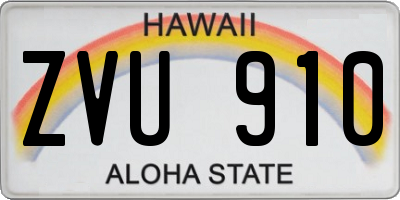 HI license plate ZVU910