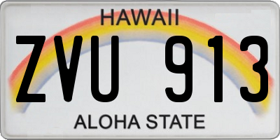 HI license plate ZVU913