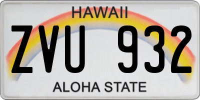 HI license plate ZVU932