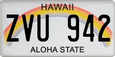 HI license plate ZVU942