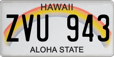 HI license plate ZVU943