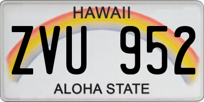 HI license plate ZVU952
