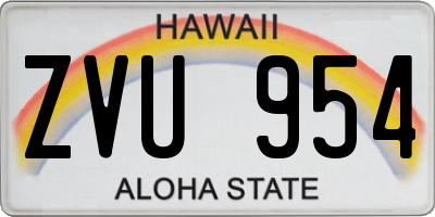 HI license plate ZVU954