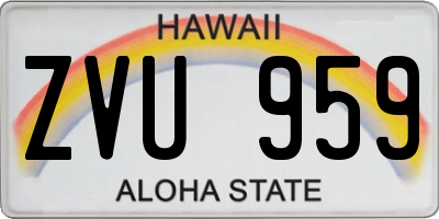HI license plate ZVU959