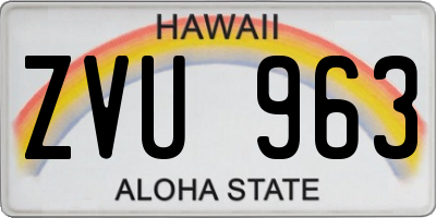 HI license plate ZVU963