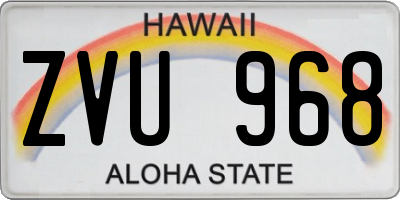 HI license plate ZVU968