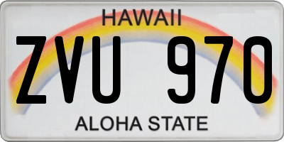 HI license plate ZVU970
