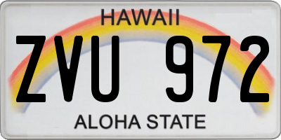 HI license plate ZVU972