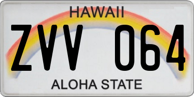 HI license plate ZVV064