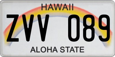 HI license plate ZVV089