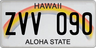 HI license plate ZVV090