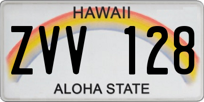 HI license plate ZVV128