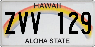 HI license plate ZVV129