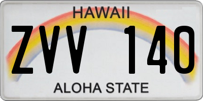 HI license plate ZVV140