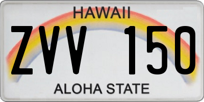 HI license plate ZVV150