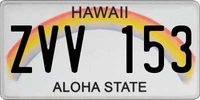 HI license plate ZVV153