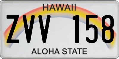 HI license plate ZVV158