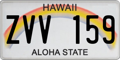 HI license plate ZVV159
