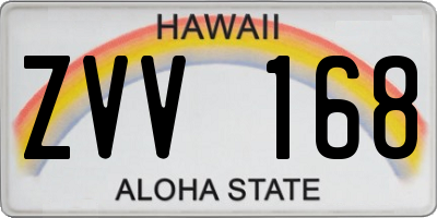 HI license plate ZVV168