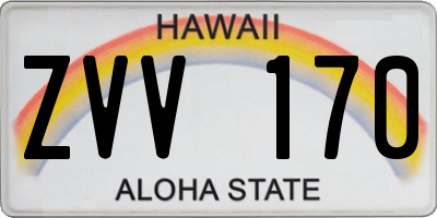 HI license plate ZVV170