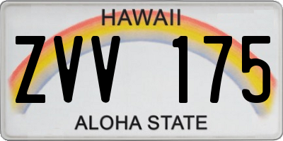 HI license plate ZVV175