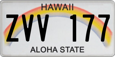 HI license plate ZVV177