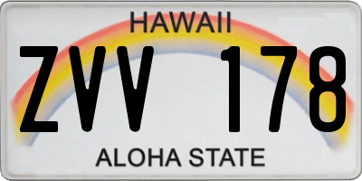 HI license plate ZVV178