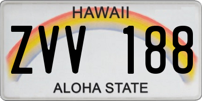 HI license plate ZVV188