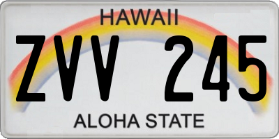 HI license plate ZVV245