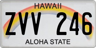 HI license plate ZVV246