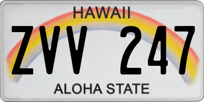 HI license plate ZVV247