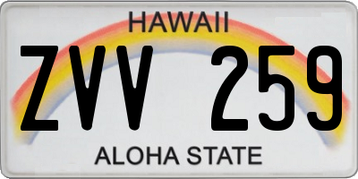 HI license plate ZVV259