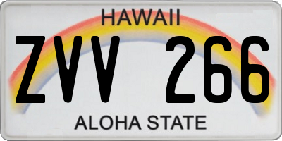 HI license plate ZVV266