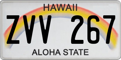 HI license plate ZVV267