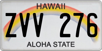 HI license plate ZVV276